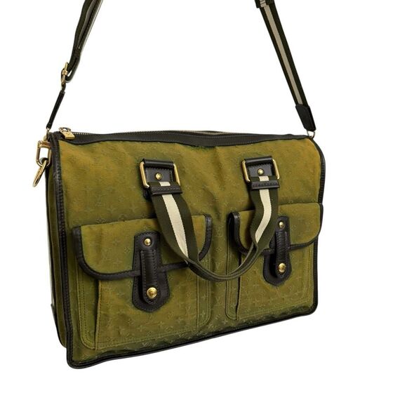 Louis Vuitton Unisex Large Monogram Canvas Mary Kate Tote Bag Green Khaki Travel - Picture 2 of 15